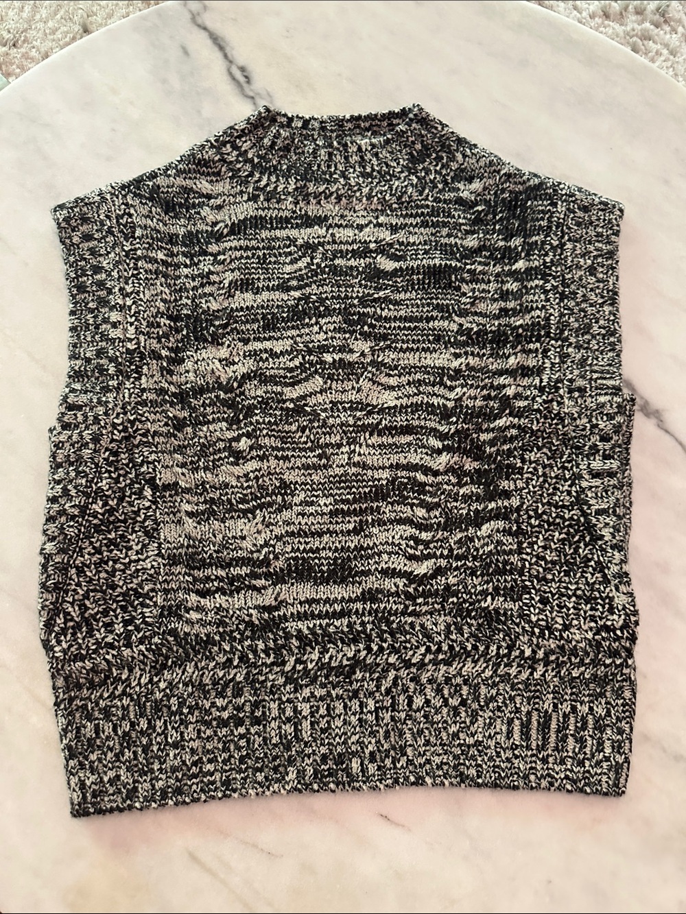 Wit & Wisdom Black and White Knit Turtleneck Sweater Vest